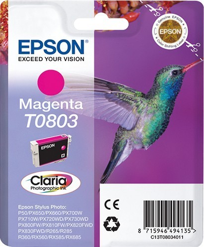 Original Epson C13T08034011 / T0803 Druckerpatrone Magenta