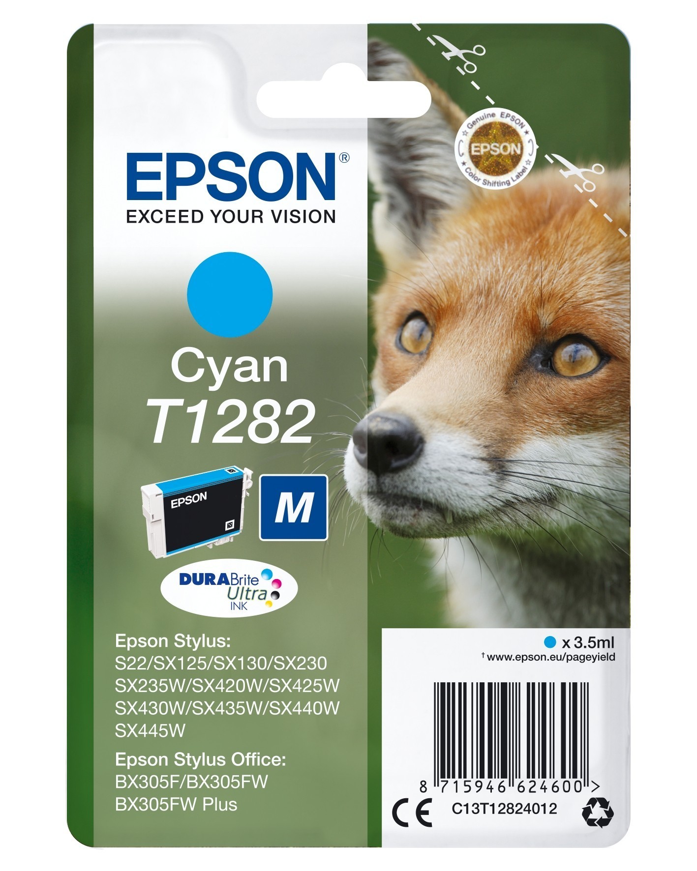 Original Epson C13T12824012 / T1282 Druckerpatrone Cyan