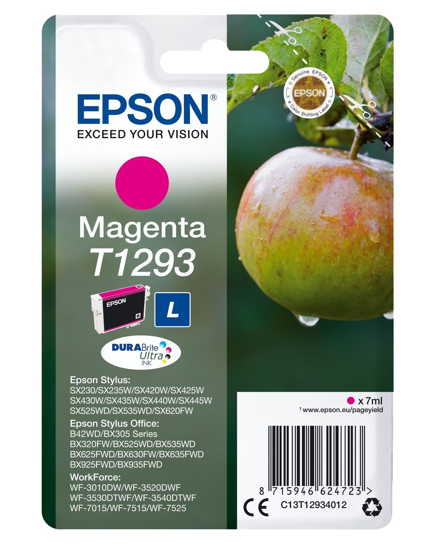 Original Epson C13T12934012 / T1293 Druckerpatrone Magenta