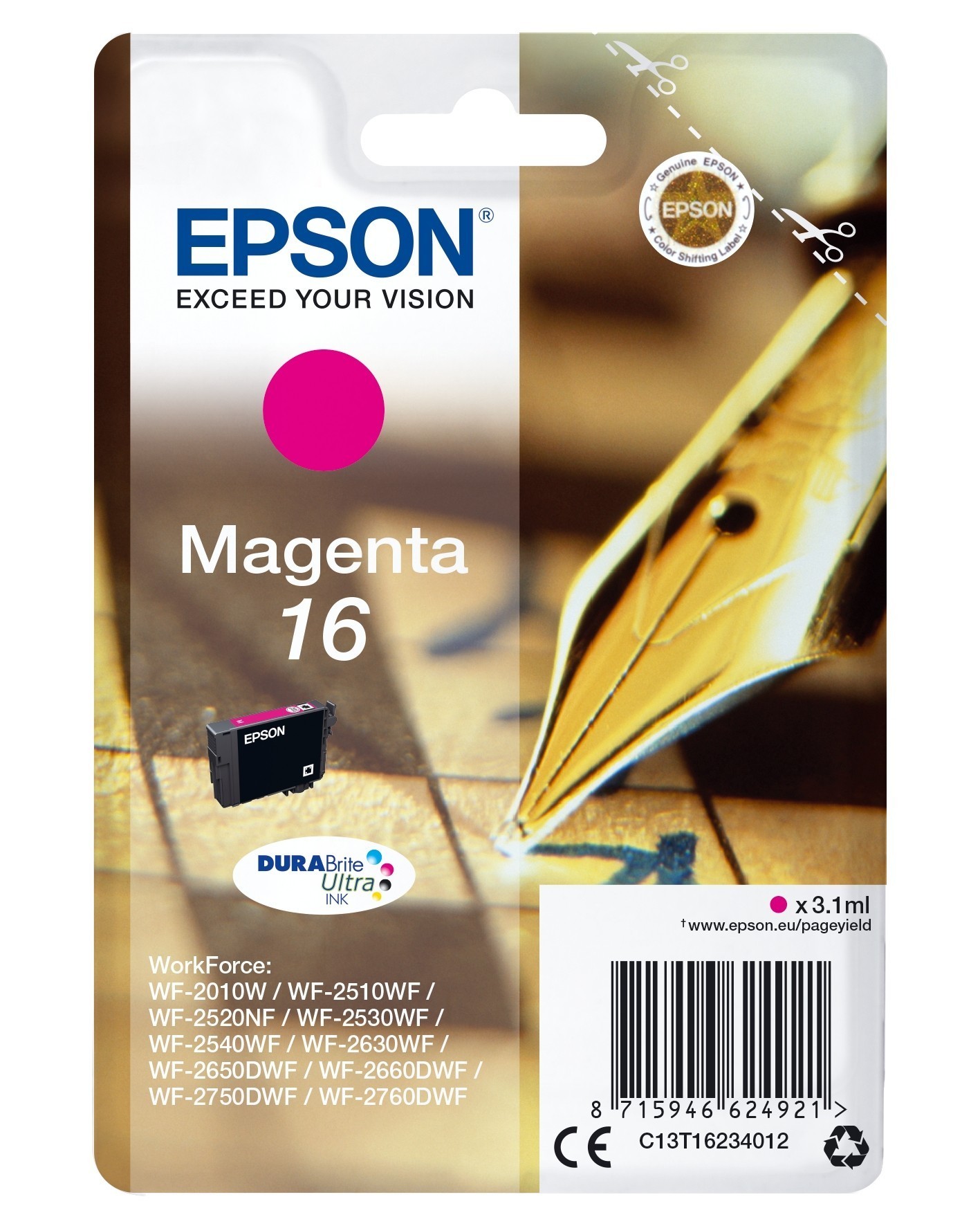 Original Epson C13T16234012 / 16 Druckerpatrone Magenta