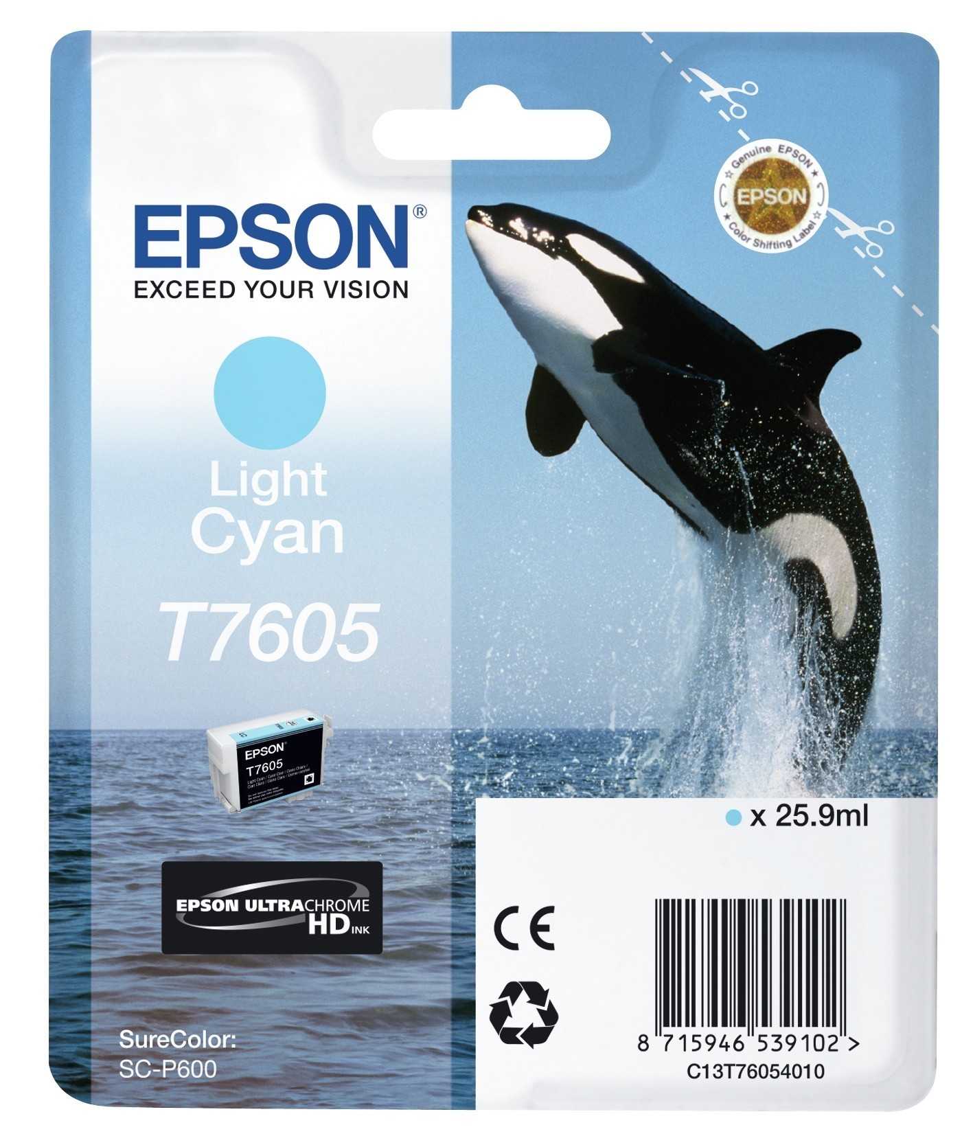 Original Epson C13T76054010 / T7605 Druckerpatrone Light Cyan