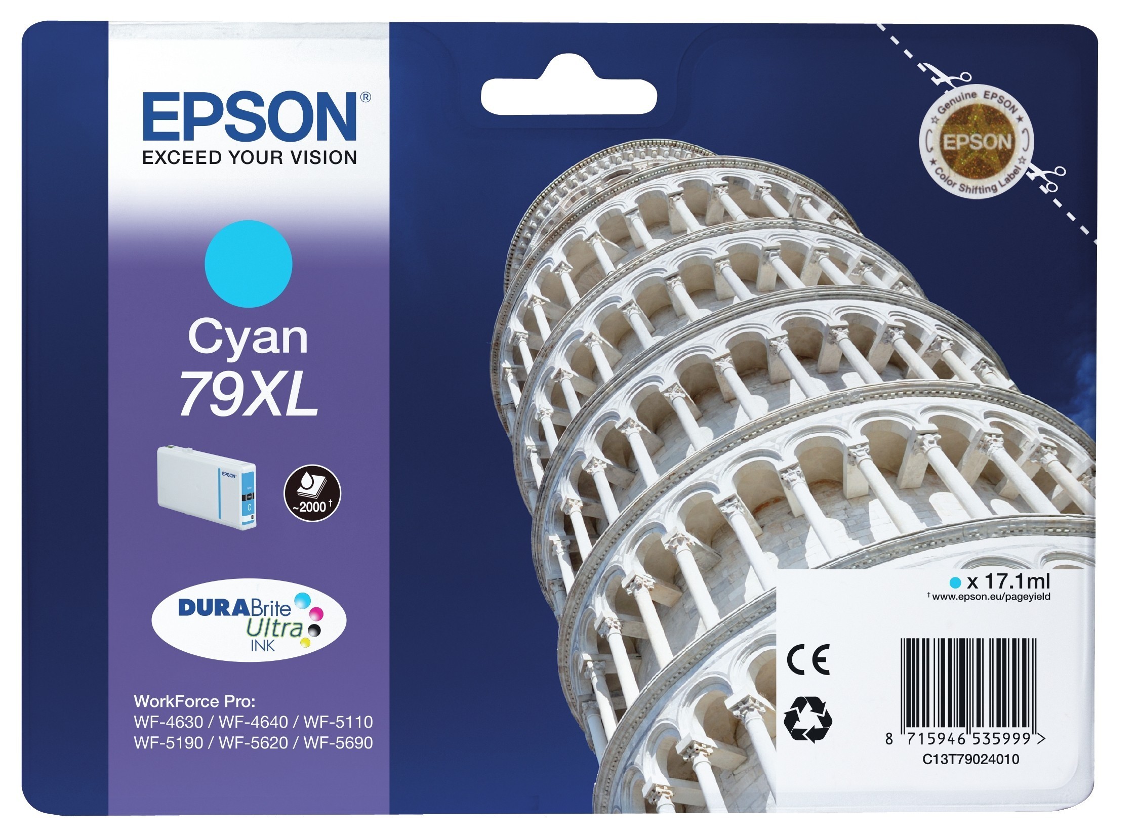 Original Epson C13T79024010 / 79XL Druckerpatrone Cyan