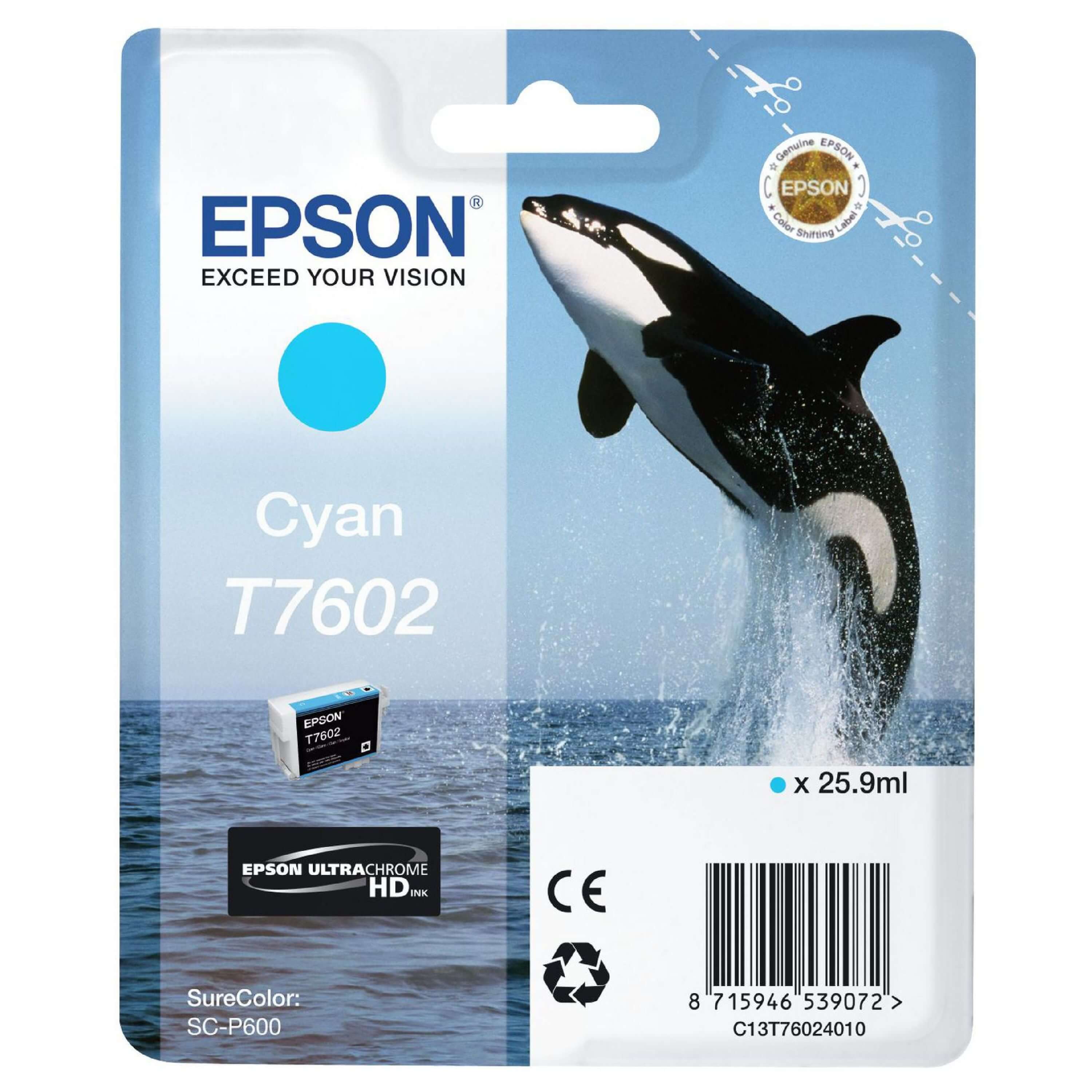 Original Epson C13T76024010 / T7602 Druckerpatrone Cyan
